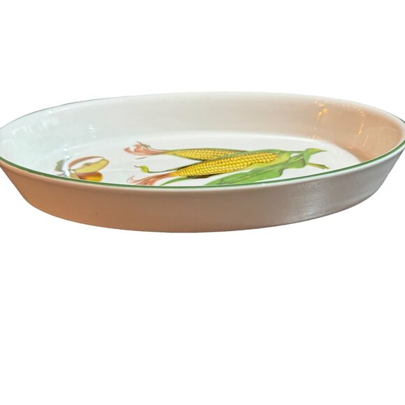 Royal Worcester Evesham Vale Oval Serving Dish With Corn & Fruit Design - Picture 3 of 5